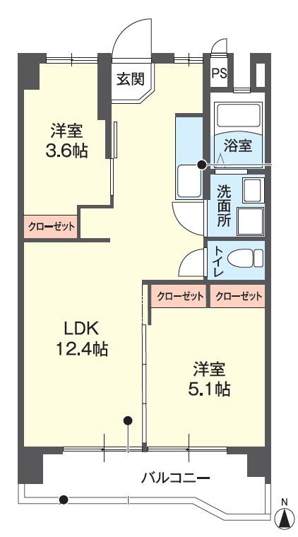JR中央本線 鶴舞駅 徒歩5分 13階建 築52年(2SLDK/13階)の間取り写真