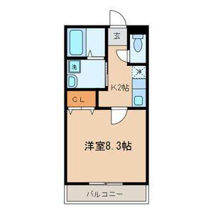 アーバニティ(1K/1階)の間取り写真