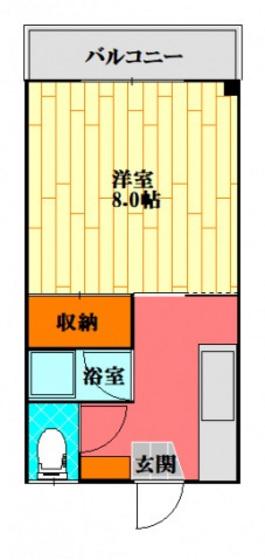 ジョイセブン(1K/2階)の間取り写真