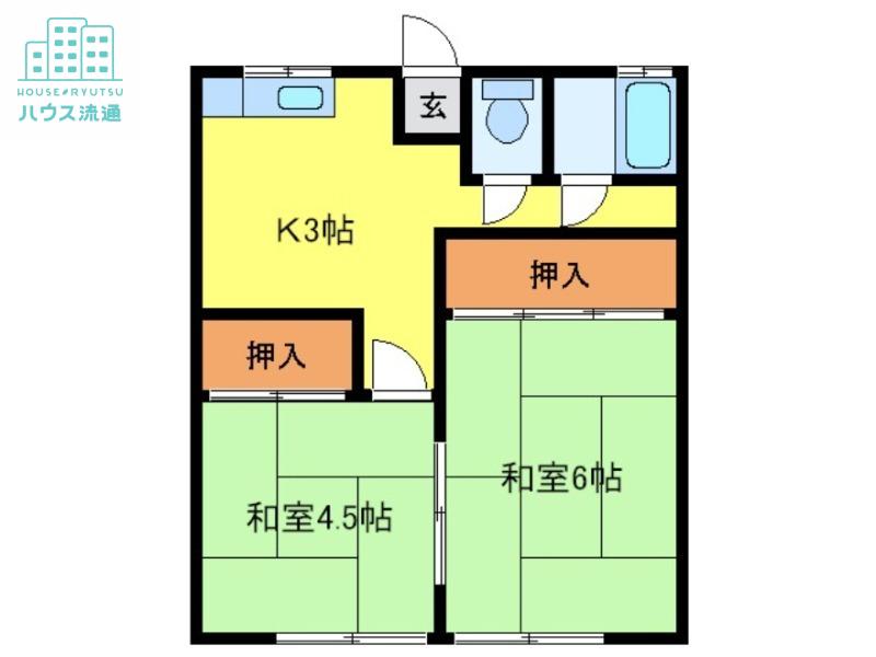 山下アパートA棟(2K/2階)の間取り写真