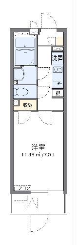 クレイノMIYABI(1K/1階)の間取り写真