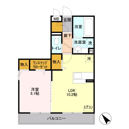 コネサンス(1LDK/3階)の間取り写真
