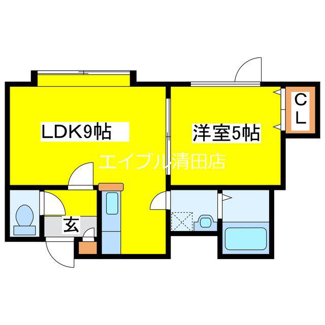 エム・バケーション(1LDK/2階)の間取り写真