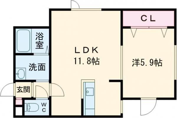 MEIN STADT(1LDK/1階)の間取り写真