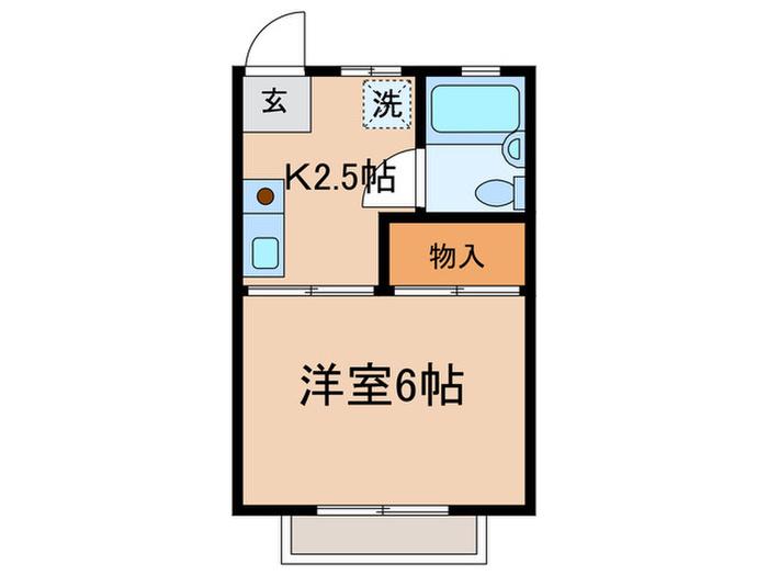 ロイヤルハイツ(1K/1階)の間取り写真