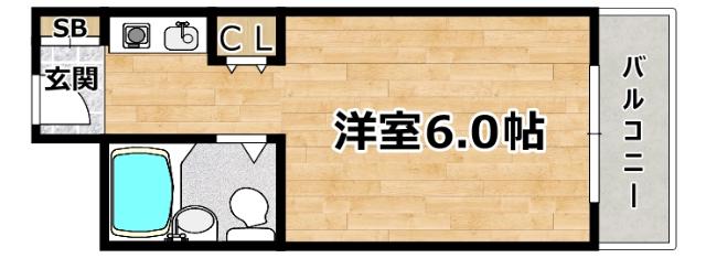 サニーMSコーポ福町(ワンルーム/6階)の間取り写真