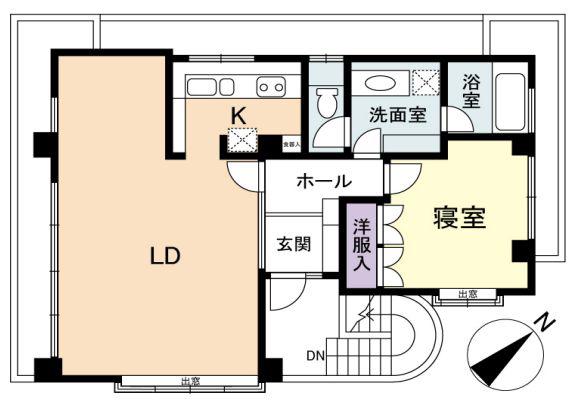 代官山テラス(1LDK/3階)の間取り写真