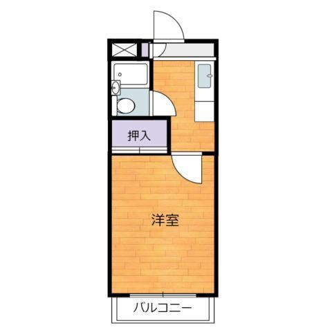 大一コーポ(1K/2階)の間取り写真