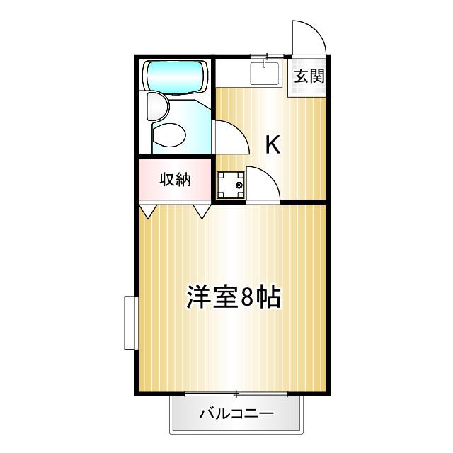 ティエスコーポ(1K/2階)の間取り写真