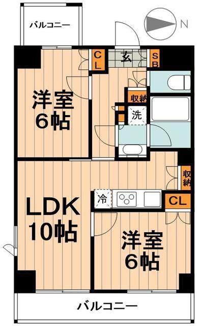 ルーブル東十条弐番館(2LDK/3階)の間取り写真