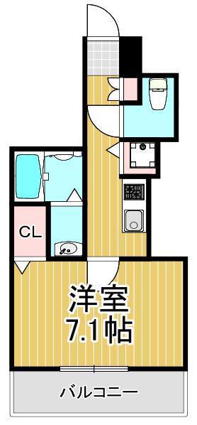 ANZUS EURASIA TOWER(1K/8階)の間取り写真