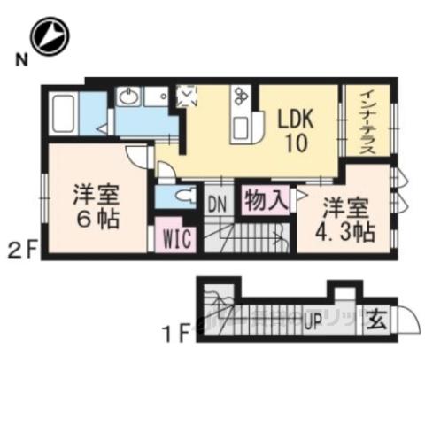 グランドソレーユⅡ番館(2LDK/2階)の間取り写真