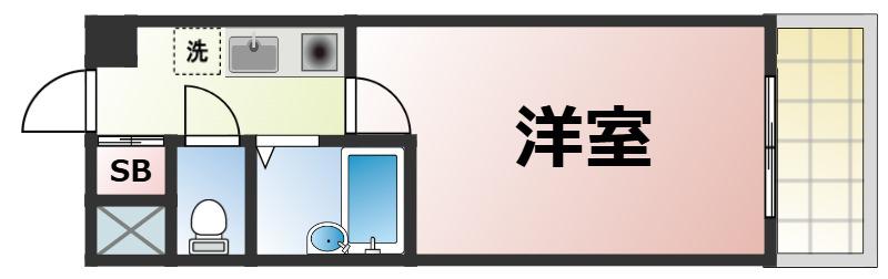 パークレーン深江(1K/4階)の間取り写真