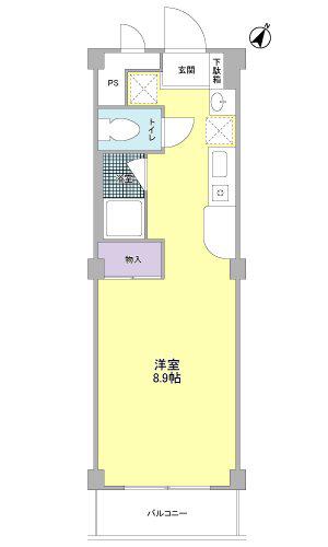 シャトル稲川(ワンルーム/1階)の間取り写真