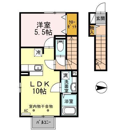 YSハウス(1LDK/2階)の間取り写真