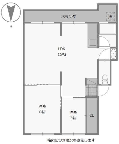 イータウン矢三I(2LDK/4階)の間取り写真