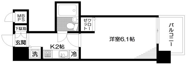 日神パレステージ三田(1K/5階)の間取り写真