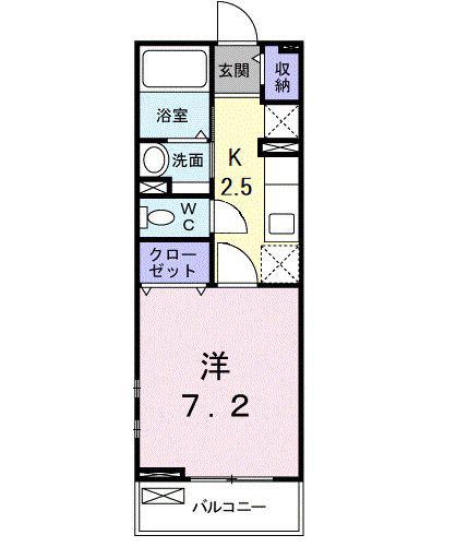 リヴィエール(1K/2階)の間取り写真