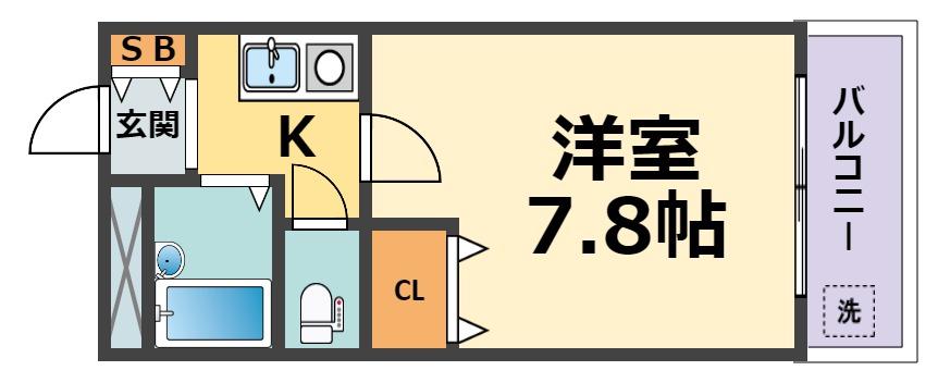 リッチライフ甲子園VIII(1K/3階)の間取り写真