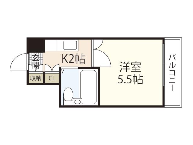 レジデンス天一(1K/5階)の間取り写真