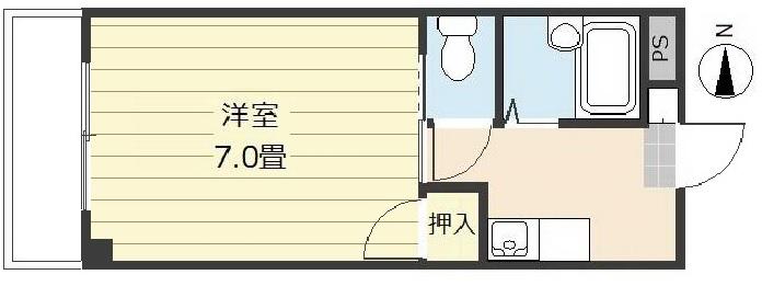 若里グリーンハウス(1K/3階)の間取り写真