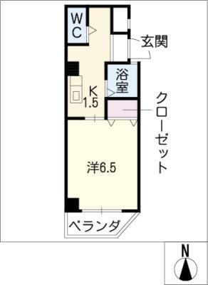 ラフィネ野並(1K/8階)の間取り写真