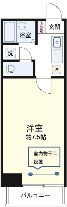 大森山王濱栖鳳(1K/3階)の間取り写真