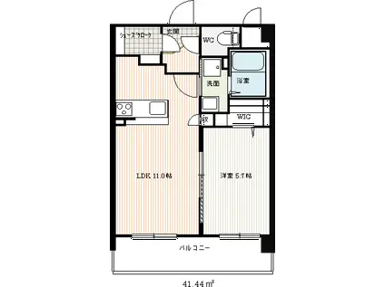ソレイユロワイヤル(1LDK/4階)の間取り写真