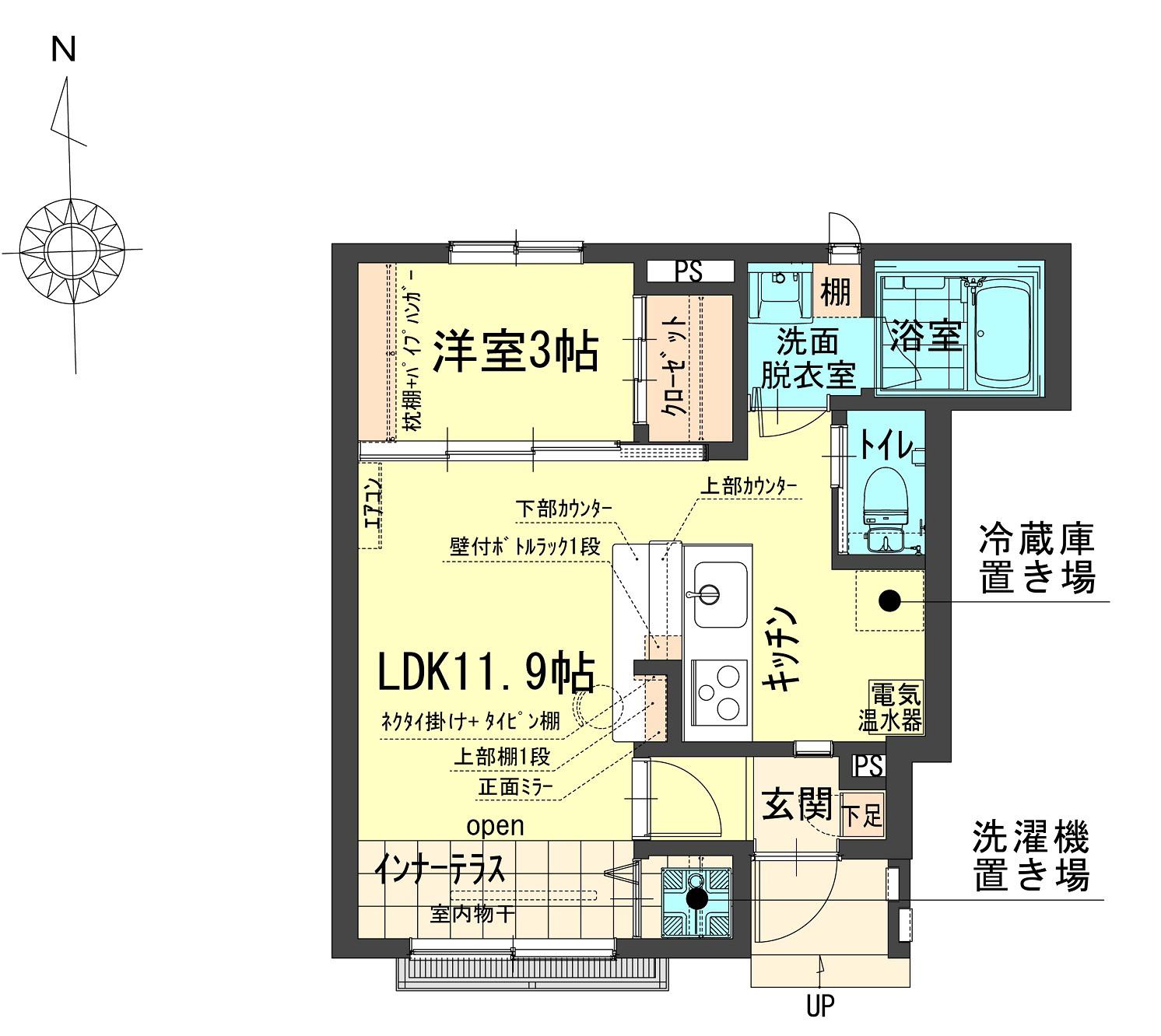 レジデンス山田(1LDK/1階)の間取り写真