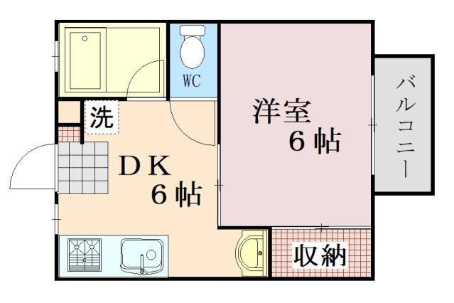 フローレンス2番館(1K/2階)の間取り写真