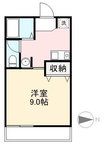 コンフォートA(1K/2階)の間取り写真