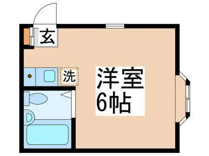 ハピネスあさお(ワンルーム/1階)の間取り写真