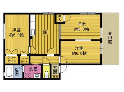WOOD STOCK(3DK/1階)の間取り写真