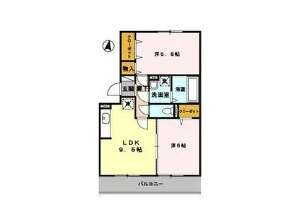 エスペランサ(2LDK/1階)の間取り写真