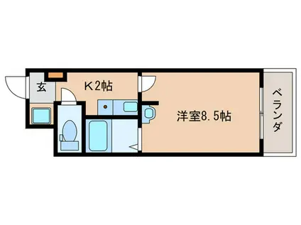 サンクリエート草津(1K/6階)の間取り写真