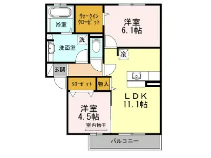 プルミエ藤阪PREMIER(2LDK/1階)の間取り写真