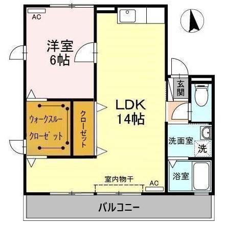 コンフォール(1LDK/1階)の間取り写真