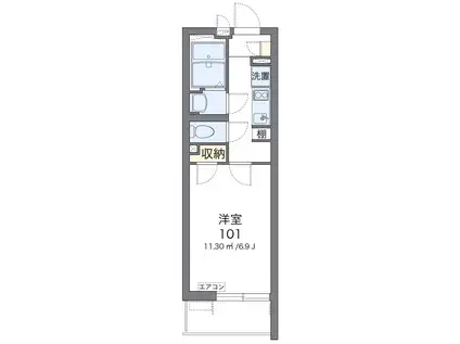 GONTA(1K/1階)の間取り写真