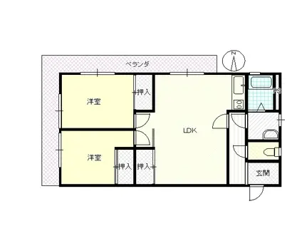 くさかマンション(2LDK/3階)の間取り写真