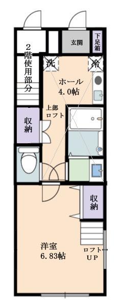 ニコモ西小岩(1K/1階)の間取り写真