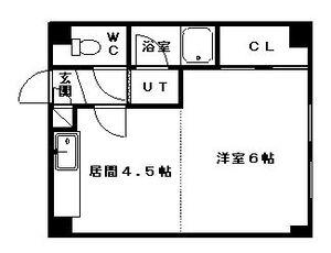 エスポワール16(1DK/1階)の間取り写真