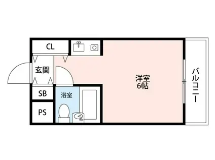 COMMING(ワンルーム/4階)の間取り写真