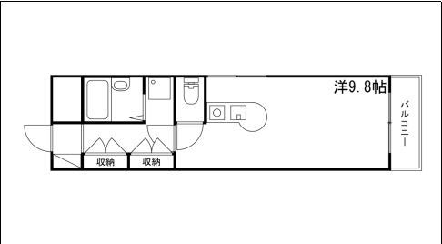ペシュMOTOSHIO(ワンルーム/4階)の間取り写真