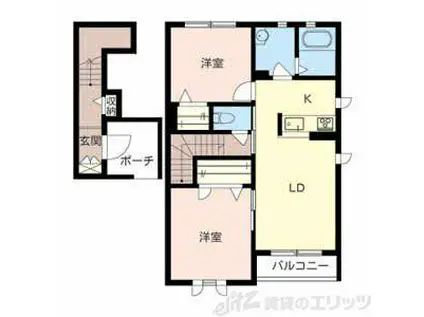 シャーメゾンやまぶき B棟(2LDK/1階)の間取り写真