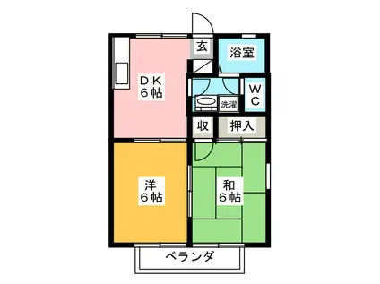グランシャリオ(2DK/2階)の間取り写真