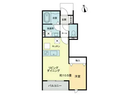 マビックエアーC(ワンルーム/1階)の間取り写真