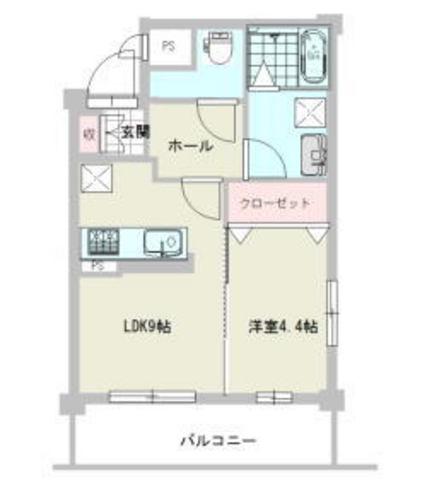 フォレストサイドアガタ(1LDK/1階)の間取り写真