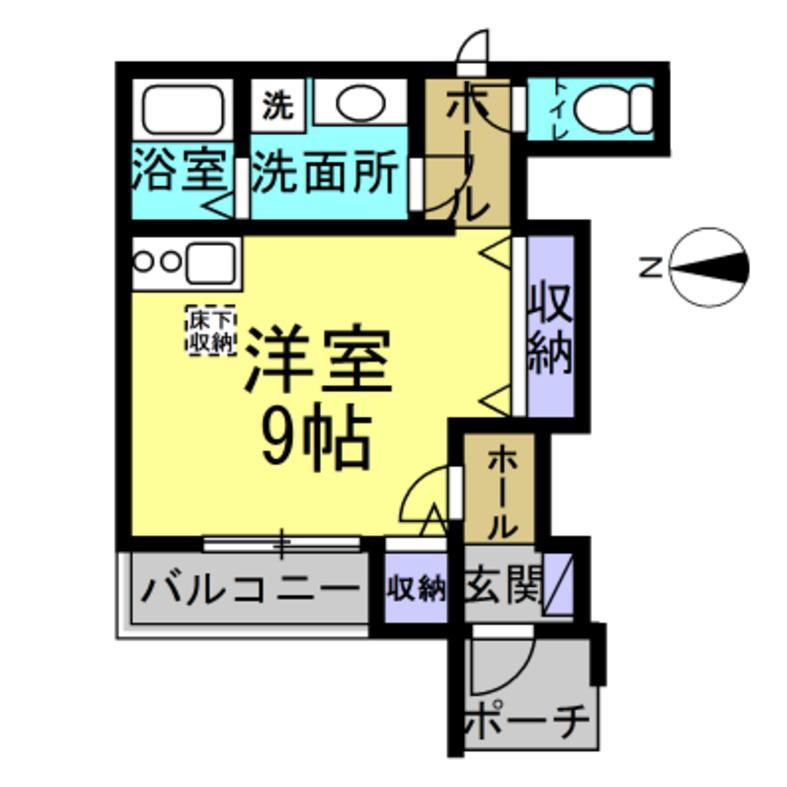 カーサ ビアンカ(ワンルーム/1階)の間取り写真