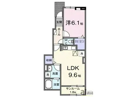 グランメゾン東久留米(1LDK/1階)の間取り写真