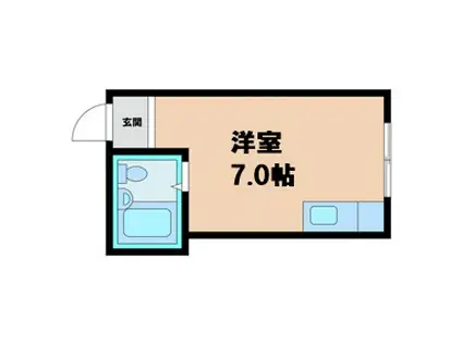 大宝上本町ロイヤルハイツ(ワンルーム/2階)の間取り写真